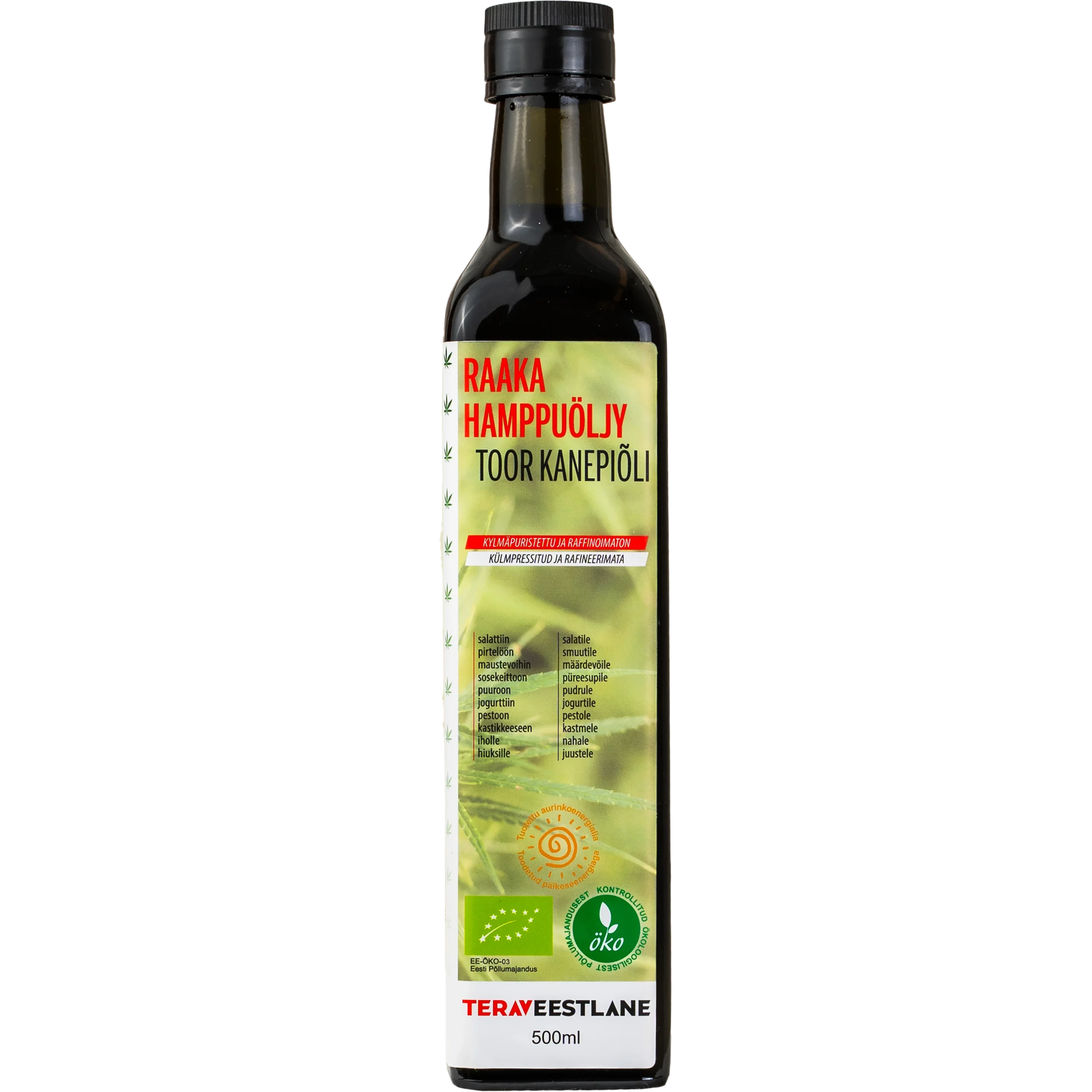 Külmpress toor mahe kanepiõli 500ml