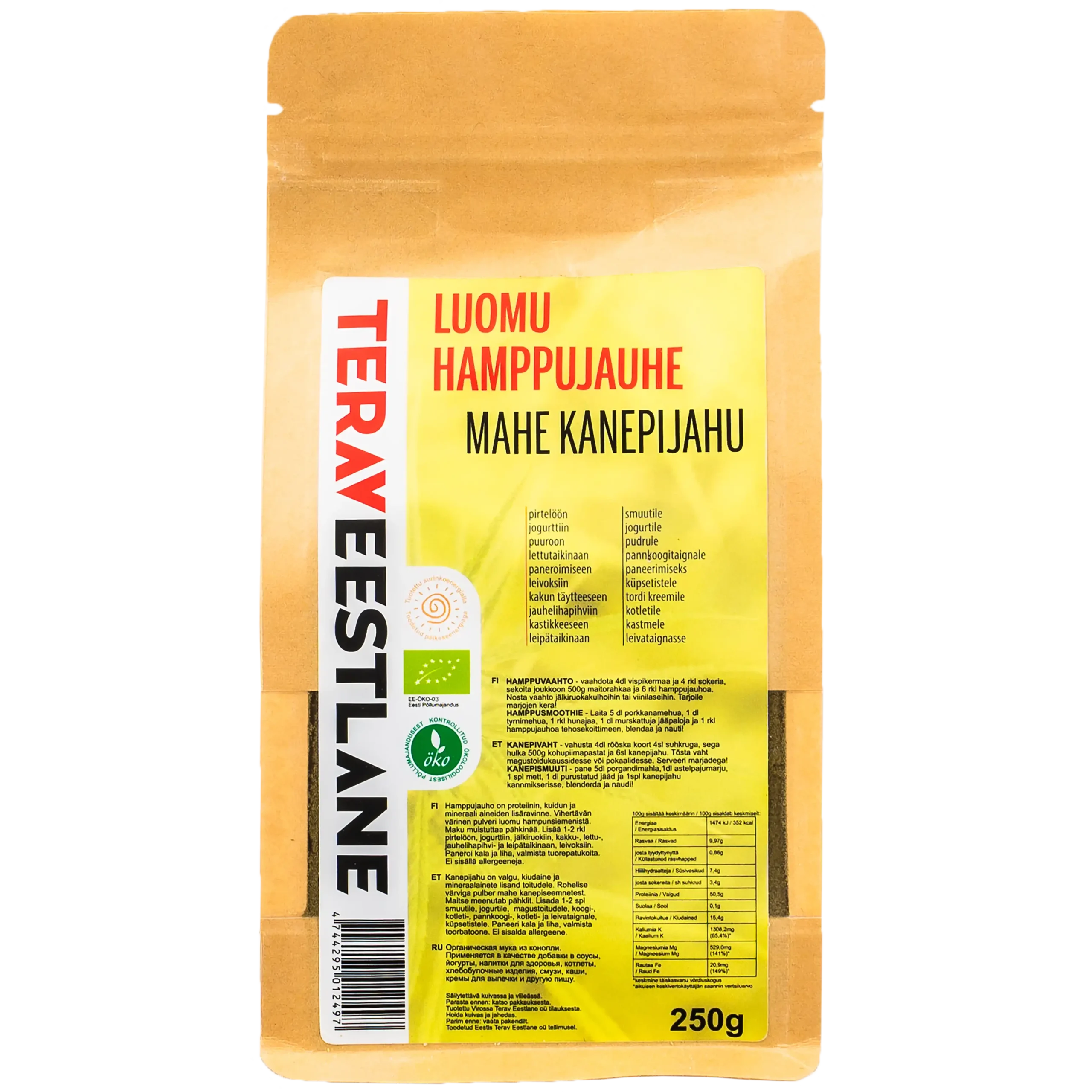 Mahe kanepijahu 250g Terav Eestlane.
